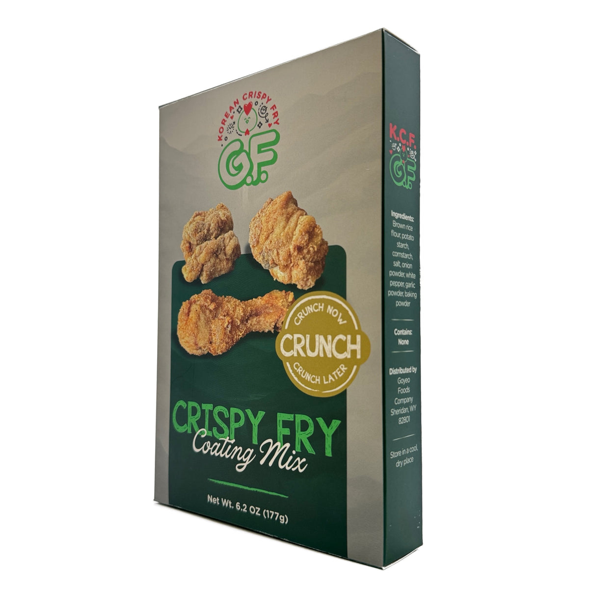 Goyeo Foods Gluten-Free Korean Crispy Fry Mix packaging showing ingredients and company information