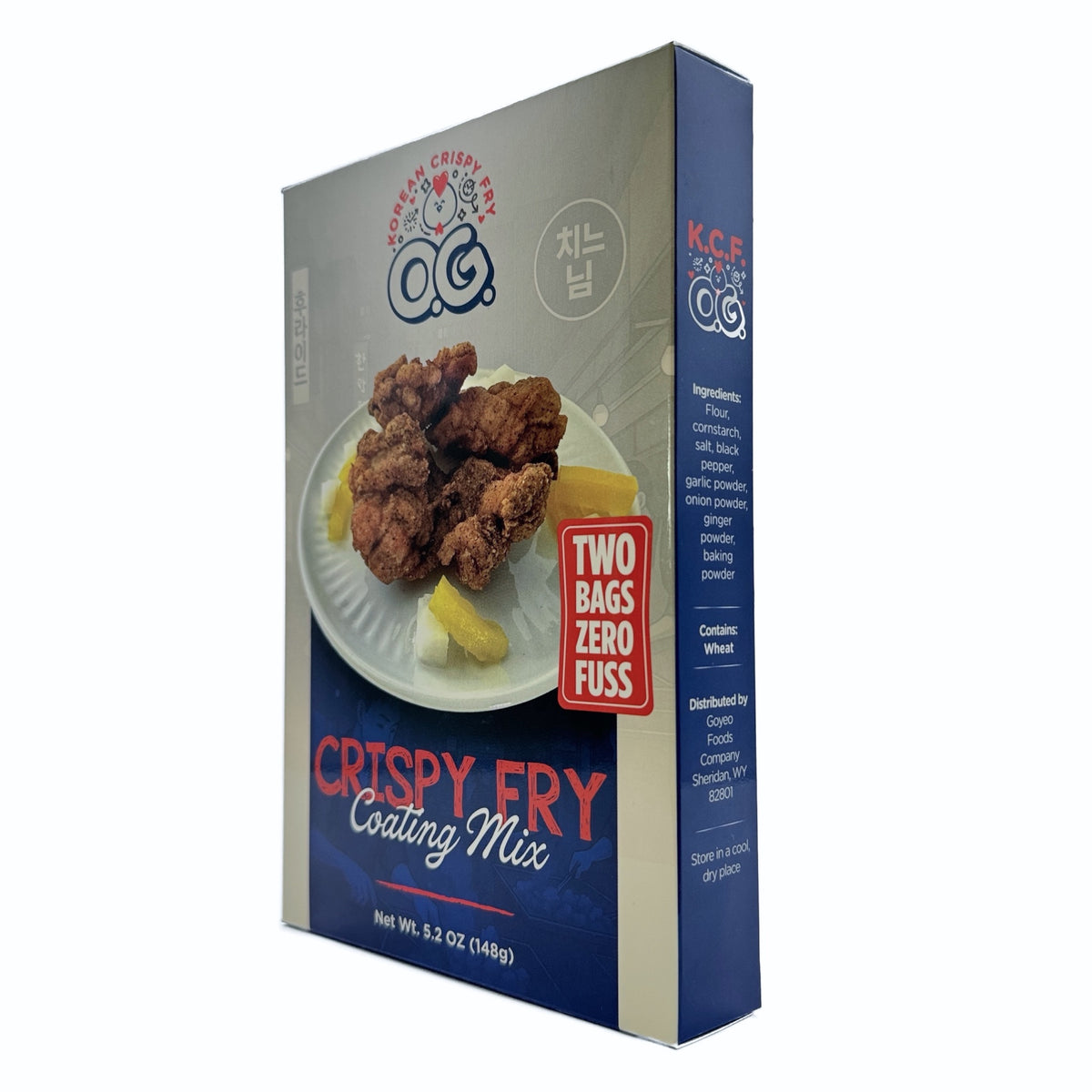 Goyeo Foods Original Goodness Korean Crispy Fry Mix packaging showing ingredients and company information