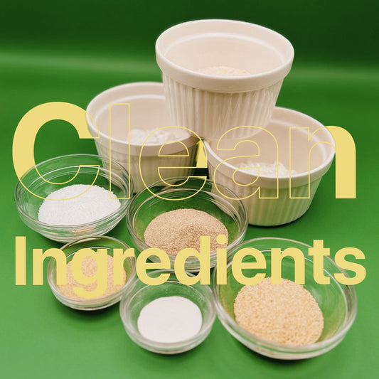 Illustration highlighting clean ingredients used in Goyeo Foods Korean crispy fry mixes with no artificial additives