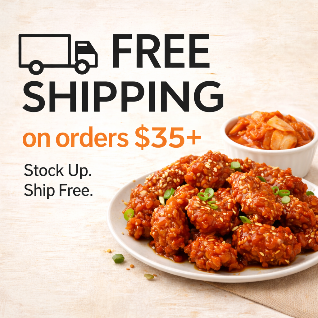 Free shipping promotional badge displayed on Goyeo Foods website