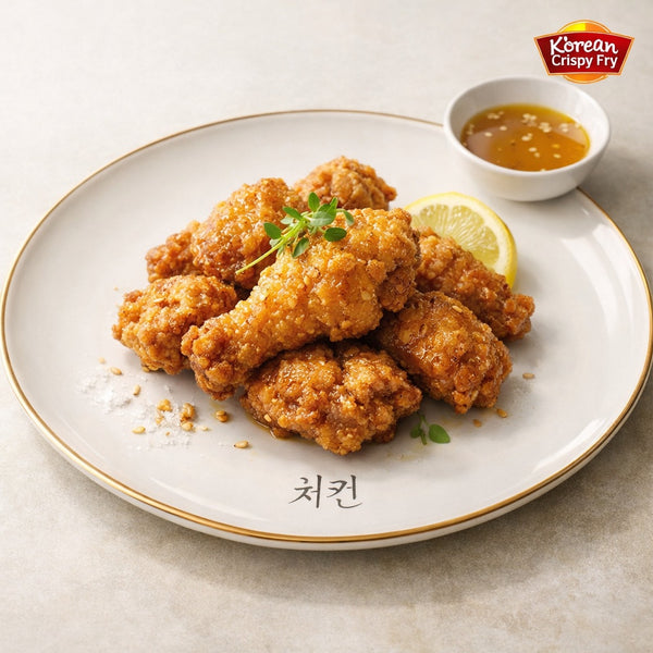 Plated Korean fried chicken served at home representing the Goyeo Foods family-style cooking experience
