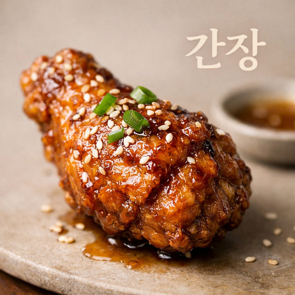 Close-up of glazed Korean fried chicken highlighting caramelized texture and rich flavor